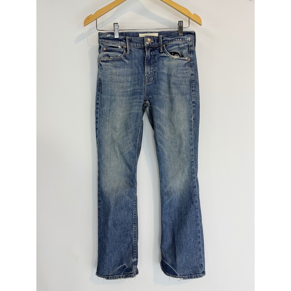 Mother superior The Dutchie Ankle Jeans Womens 25 Blue Distressed Straight Denim